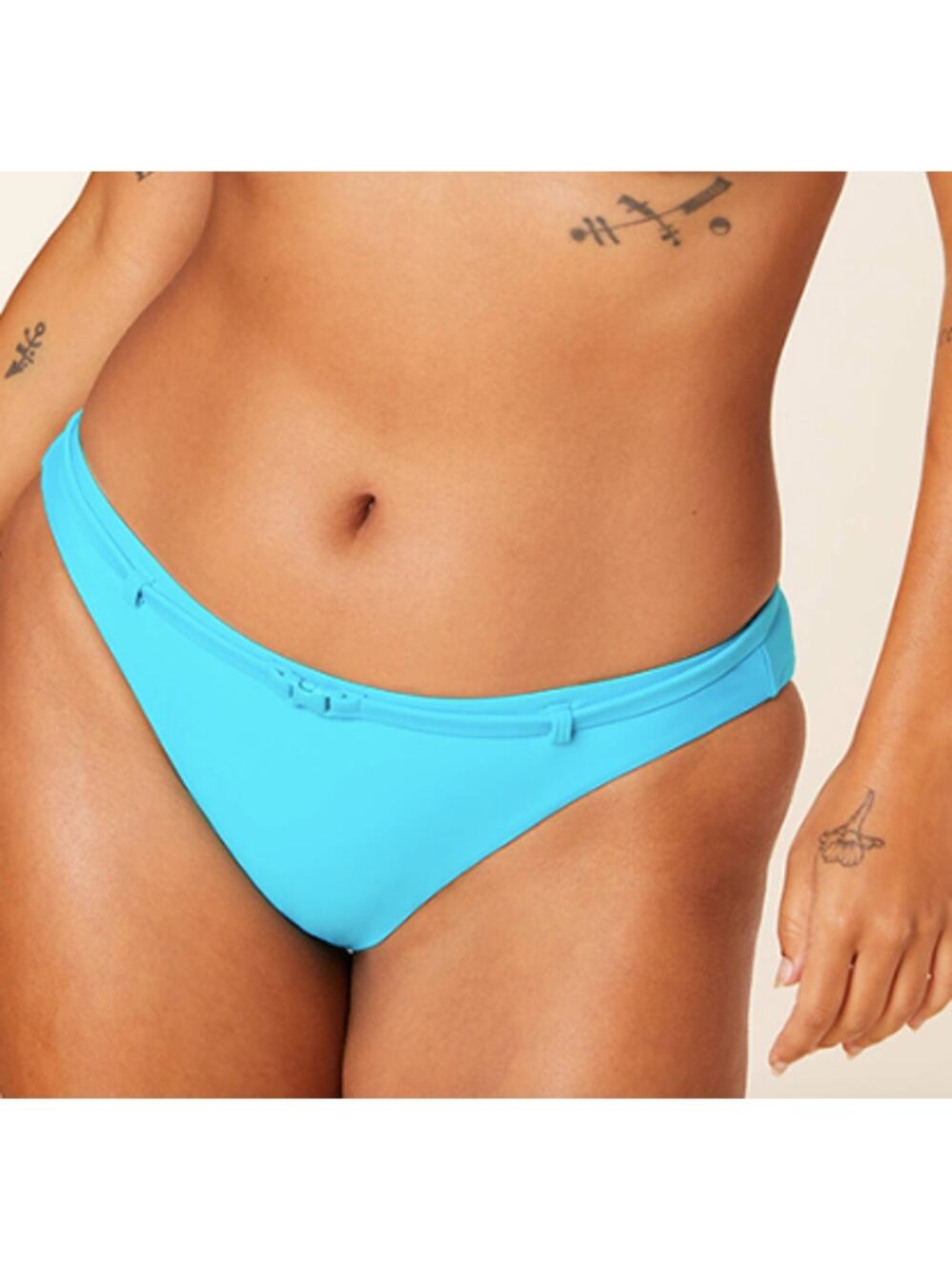 NWT Andie The Riviera Bikini Belted Mid Rise Bottom Coast Turquoise Blue Size M
